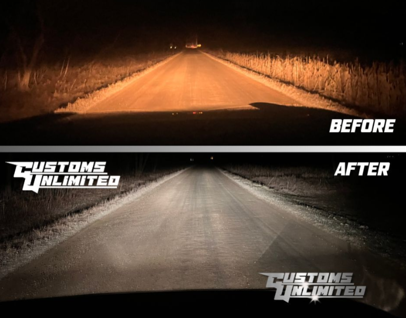 1992-1996 FORD BRONCO CREE LED HEADLIGHT DUAL FUNCTION 9007 BULBS (HIGH AND LOW BEAM)