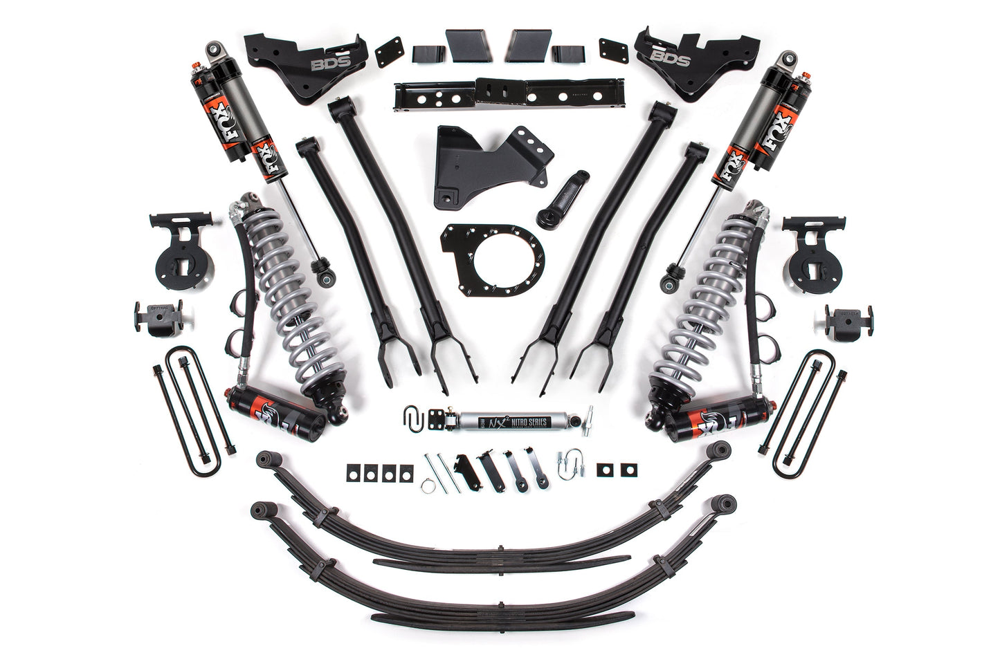 7 Inch Lift Kit w/ 4-Link | FOX 2.5 Performance Elite Coil-Over Conversion | Ford F250/F350 Super Duty (23-25) 4WD | Diesel
