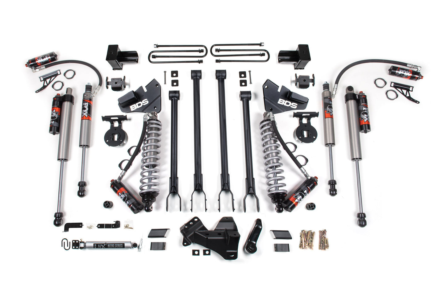 4 Inch Lift Kit w/ 4-Link | FOX 2.5 Performance Elite Coil-Over Conversion | Ford F250/F350 Super Duty (17-19) 4WD | Diesel